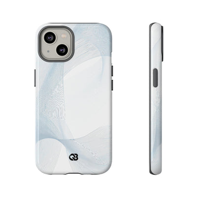 White Tough Phone Case for iPhone - Arctic Line Current
