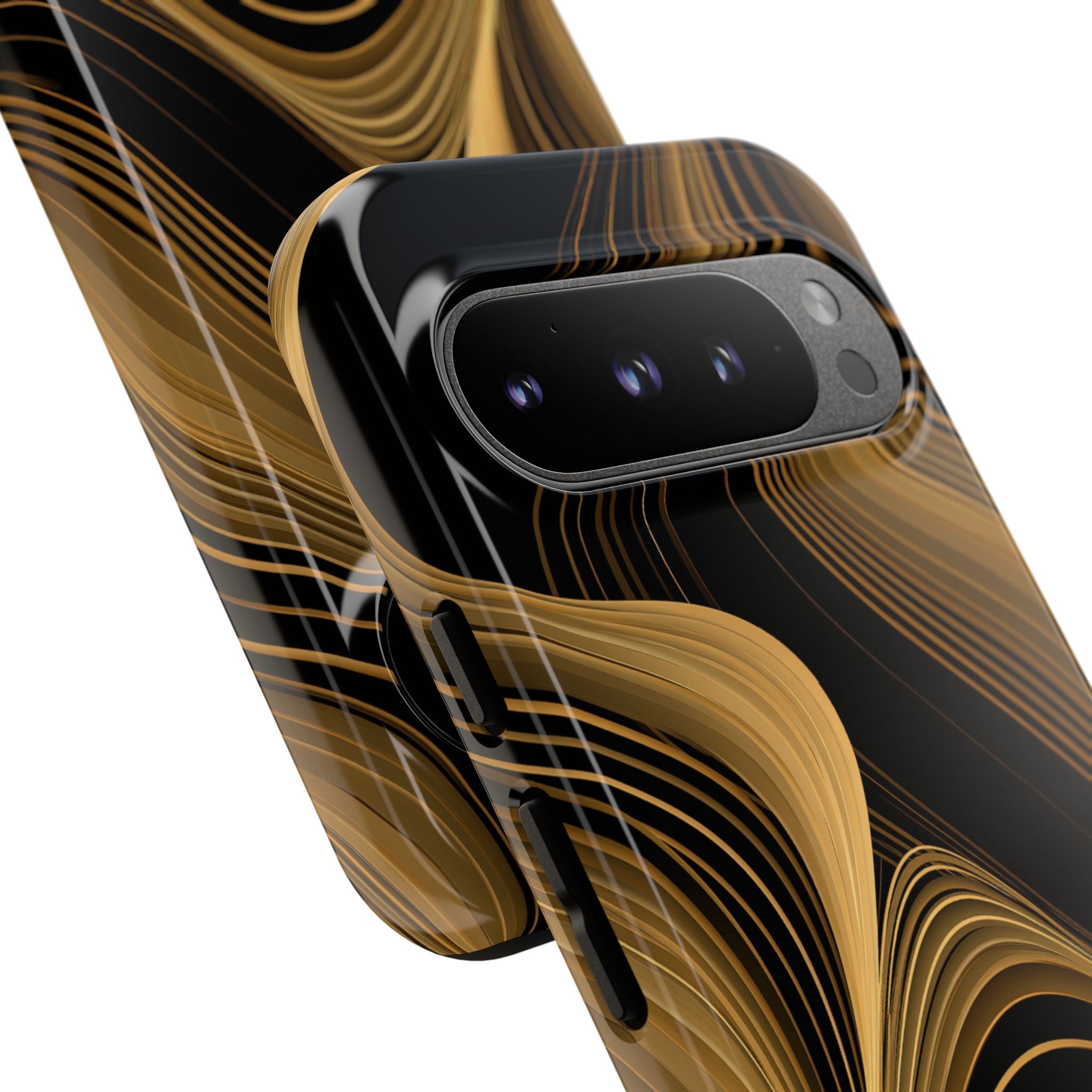 Gold Tough Phone Case for Google Pixel - Molten Copper Strands