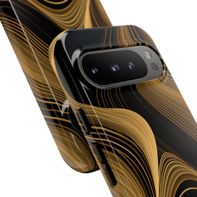 Gold Tough Phone Case for Google Pixel - Molten Copper Strands
