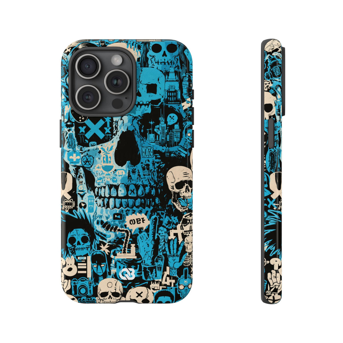 Electric Skull Graffiti · Tough Phone Case for iPhone · Blue