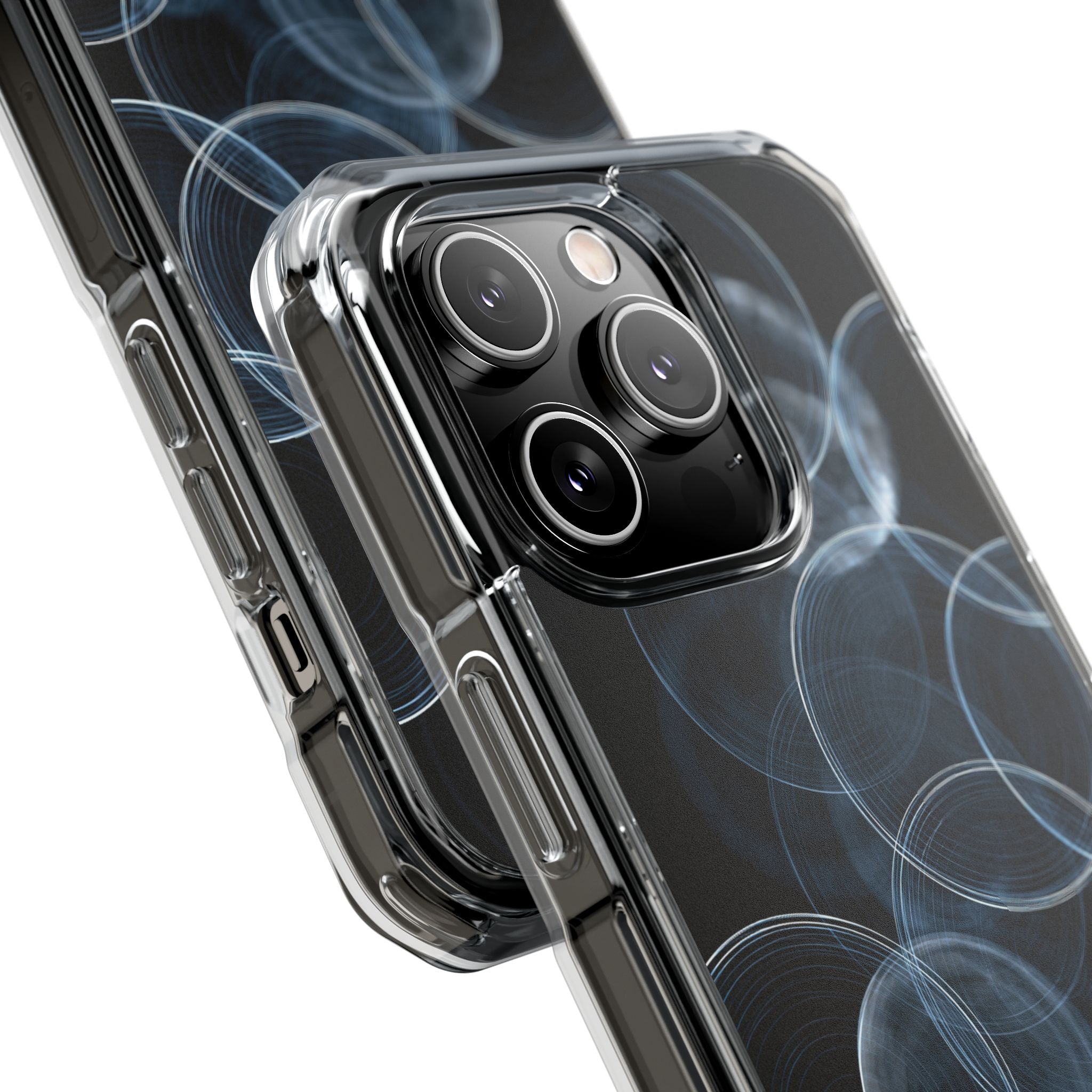Blue Impact MagSafe Phone Case for iPhone - Cyan Pulse Ripple