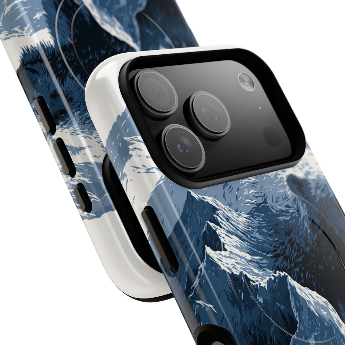 Fjord Summit Bear · Tough 2.0 Magnetic Phone Case for iPhone · Blue