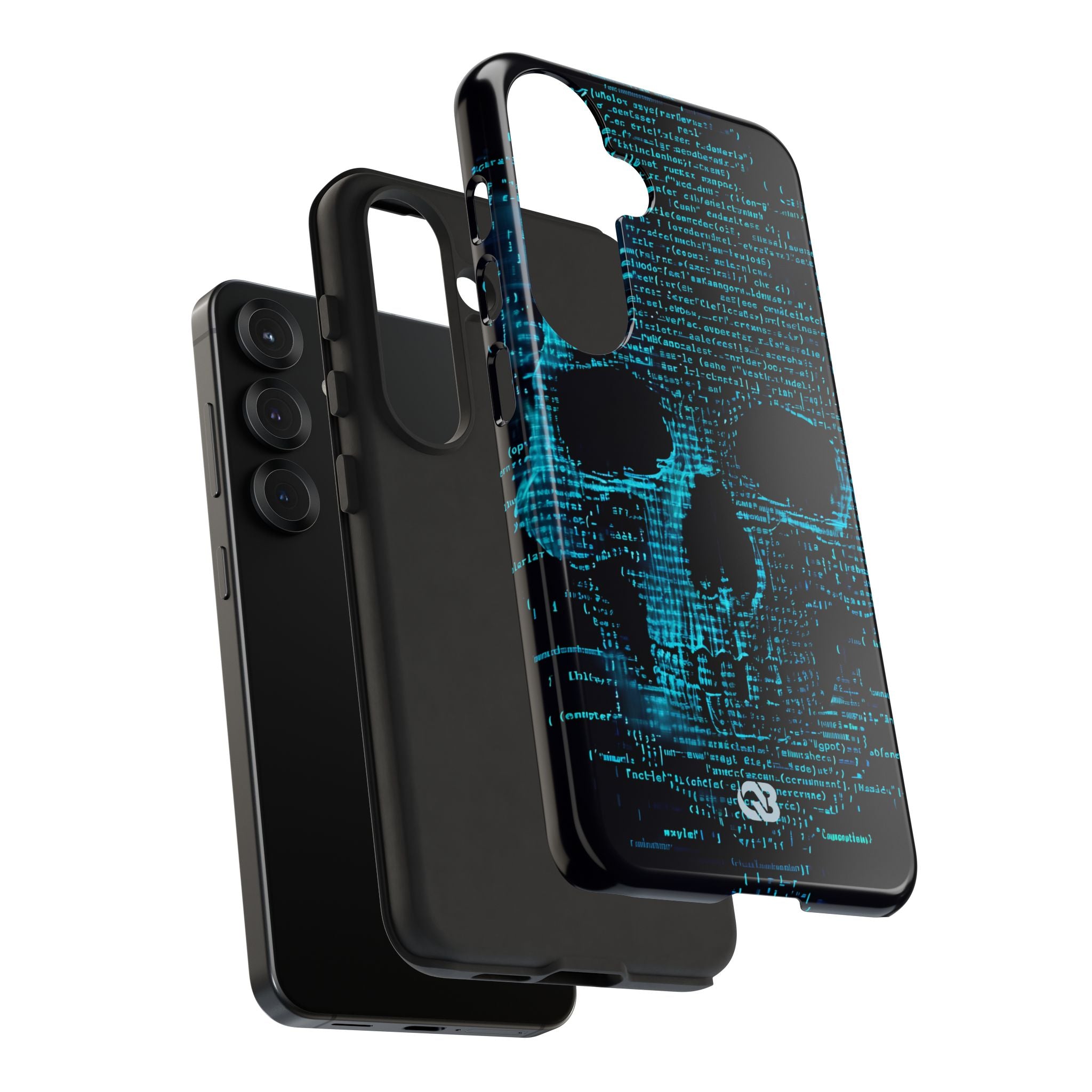 Cyan Glitch Skull · Tough Phone Case for Samsung