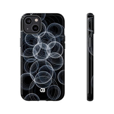 Black Tough Phone Case for iPhone - Frosted Ring Matrix