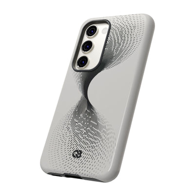 White Tough Phone Case for Samsung - Linear Torsion Grid