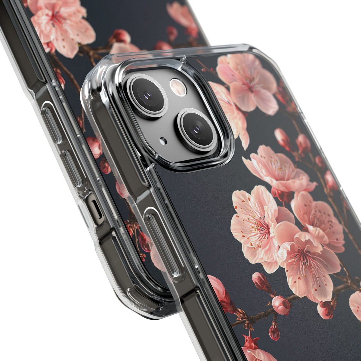 Midnight Sakura Bloom · Clear Impact Magnetic Phone Case for iPhone · Pink