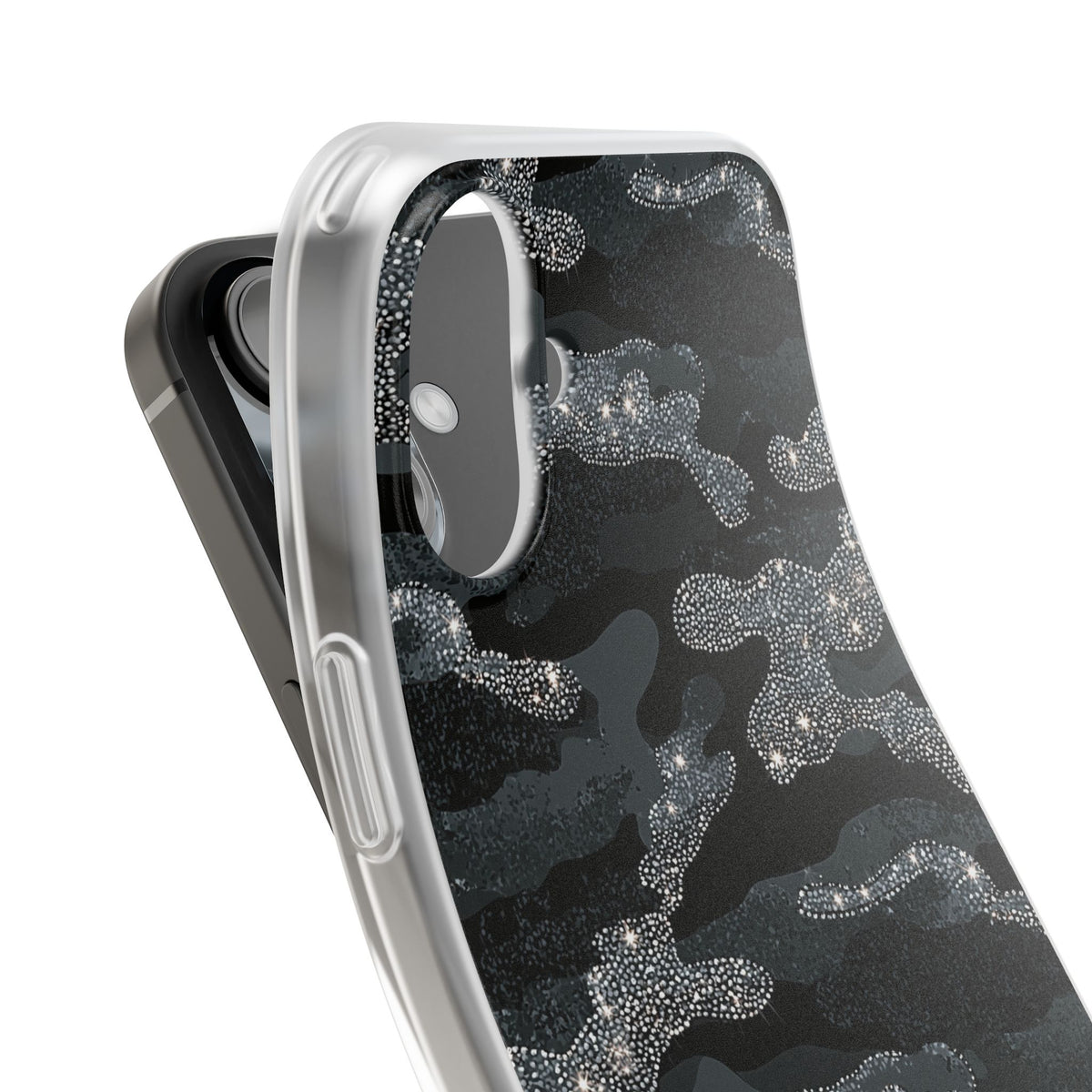 Glitter Shadow Camo · Lite Phone Case for iPhone ·  Black