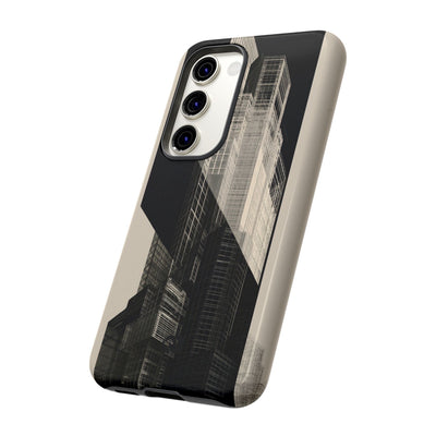 Beige Tough Phone Case for Samsung - Monolith Urban Grid