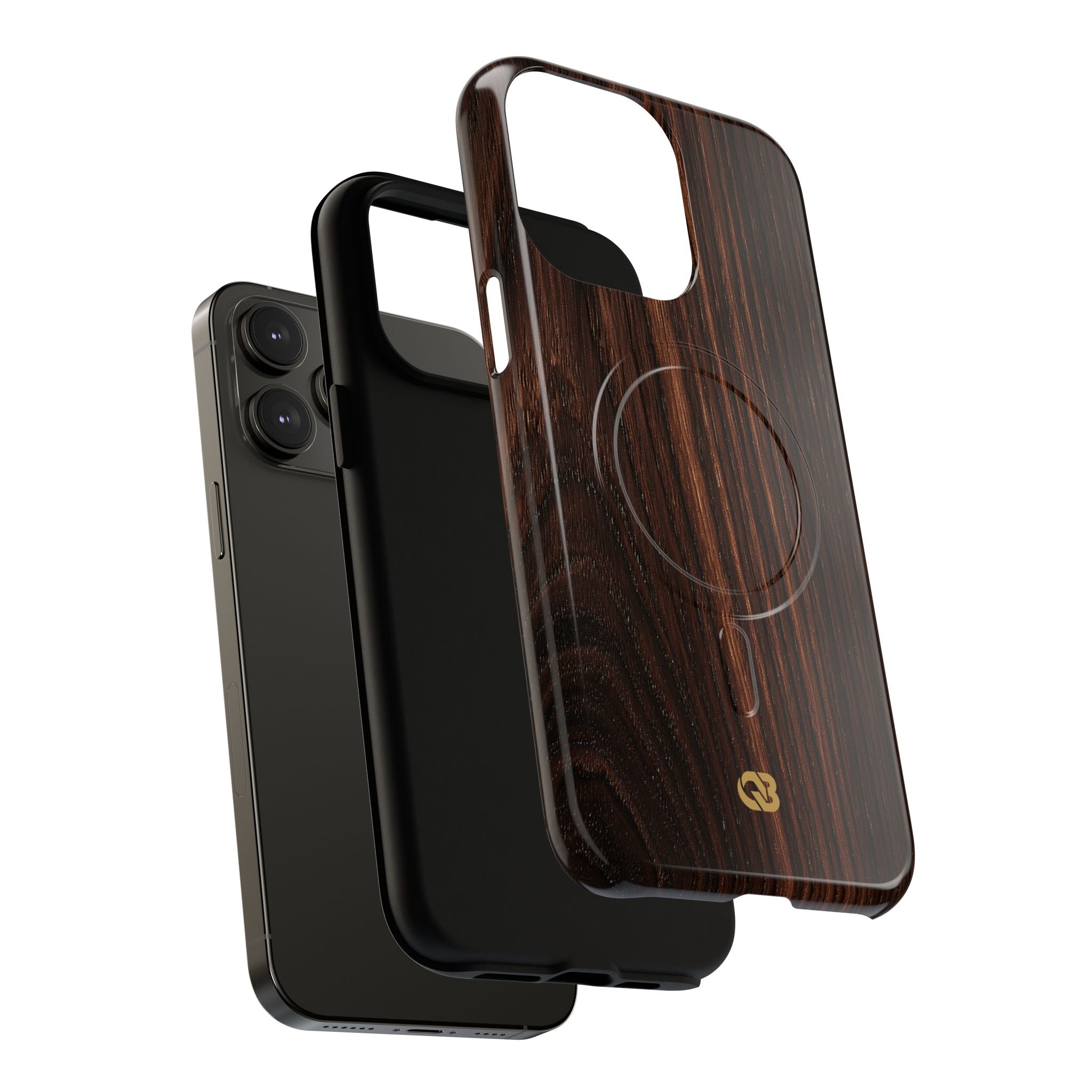 Brown Tough 2.0 Magsafe Phone Case for iPhone - Burnished Mahogany Grain