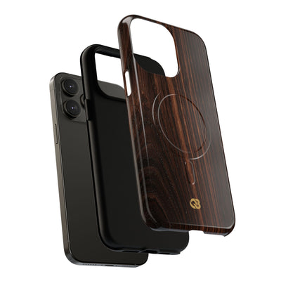 Brown Tough 2.0 Magsafe Phone Case for iPhone - Burnished Mahogany Grain