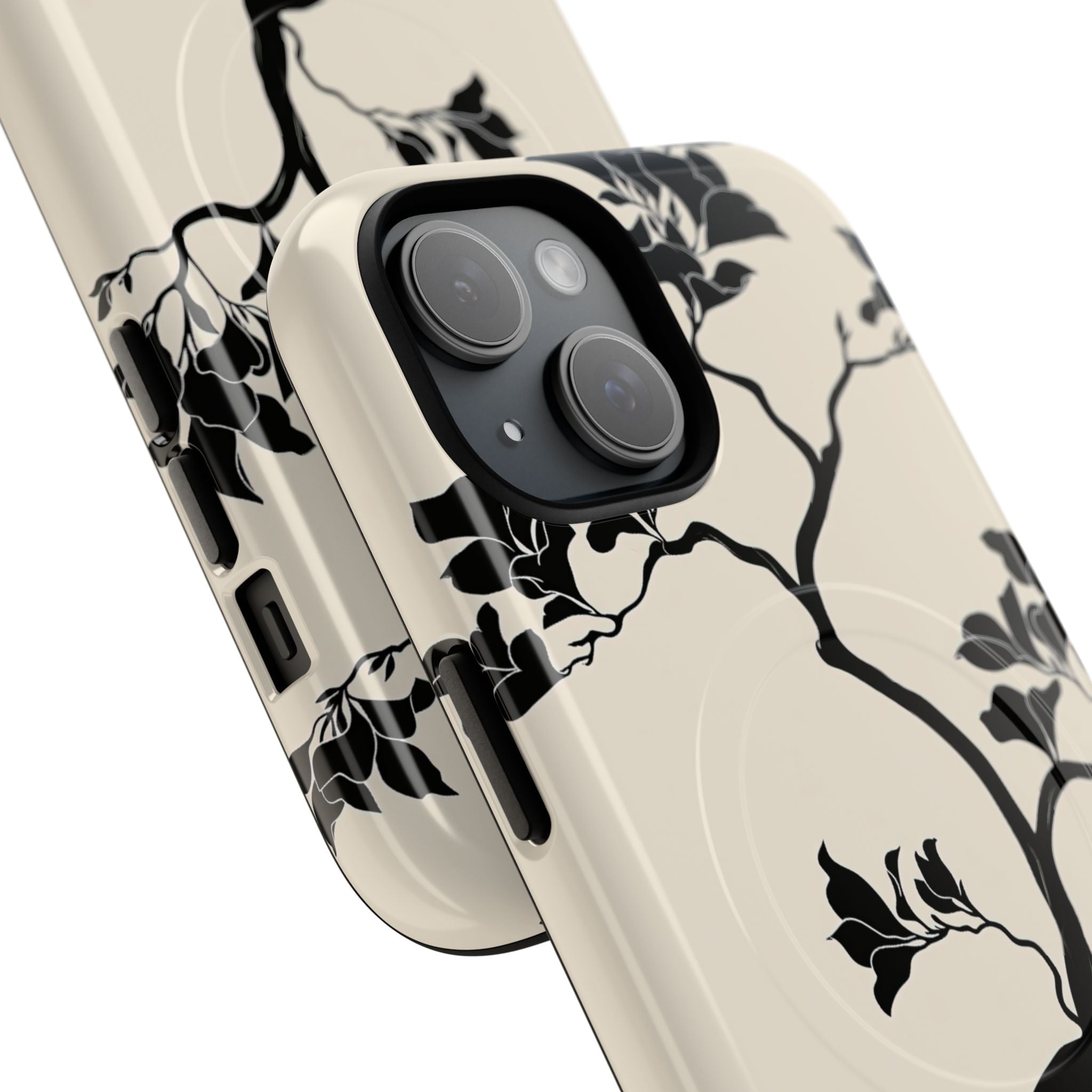 Beige Tough 2.0 Magsafe Phone Case for iPhone - Obsidian Bonsai Silhouette