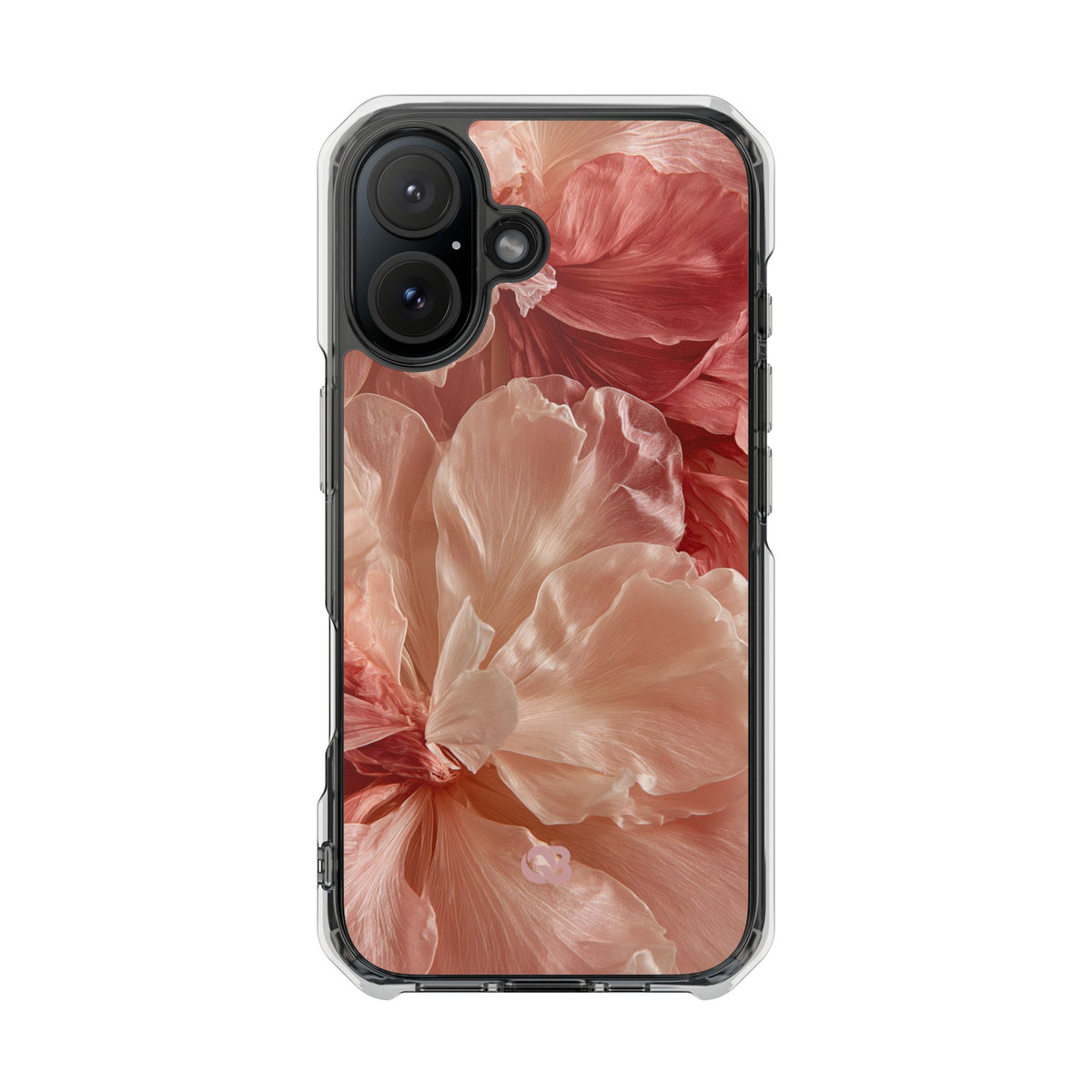 Blush Silk Bloom · Clear Impact Magnetic Phone Case for iPhone · Pink