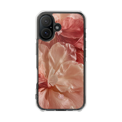 Blush Silk Bloom · Clear Impact Magnetic Phone Case for iPhone · Pink