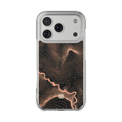 Mesa Elevation Contour · Clear Impact Magnetic Phone Case for iPhone · Black