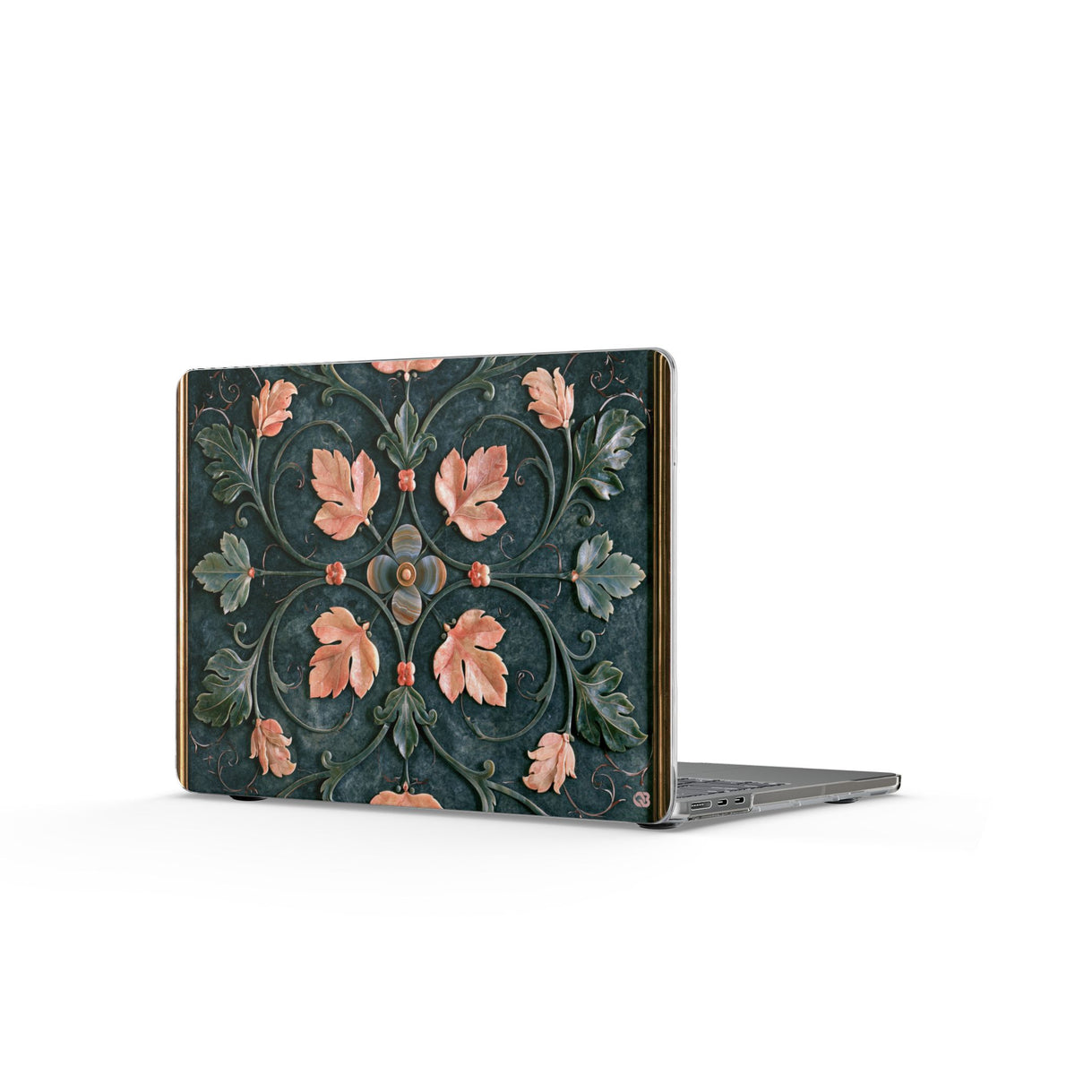 Florentine Rose Arabesque · Clear Hard Case for MacBook · Green