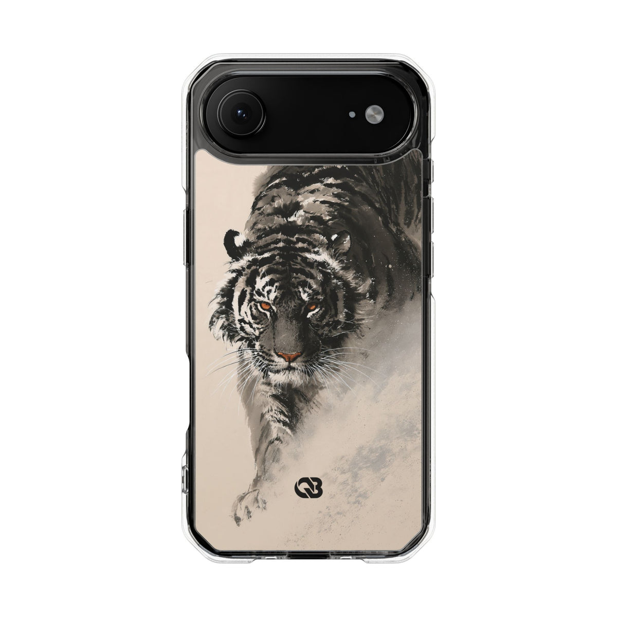 Ink Wash Tiger · Clear Impact Magnetic Phone Case for iPhone · Beige