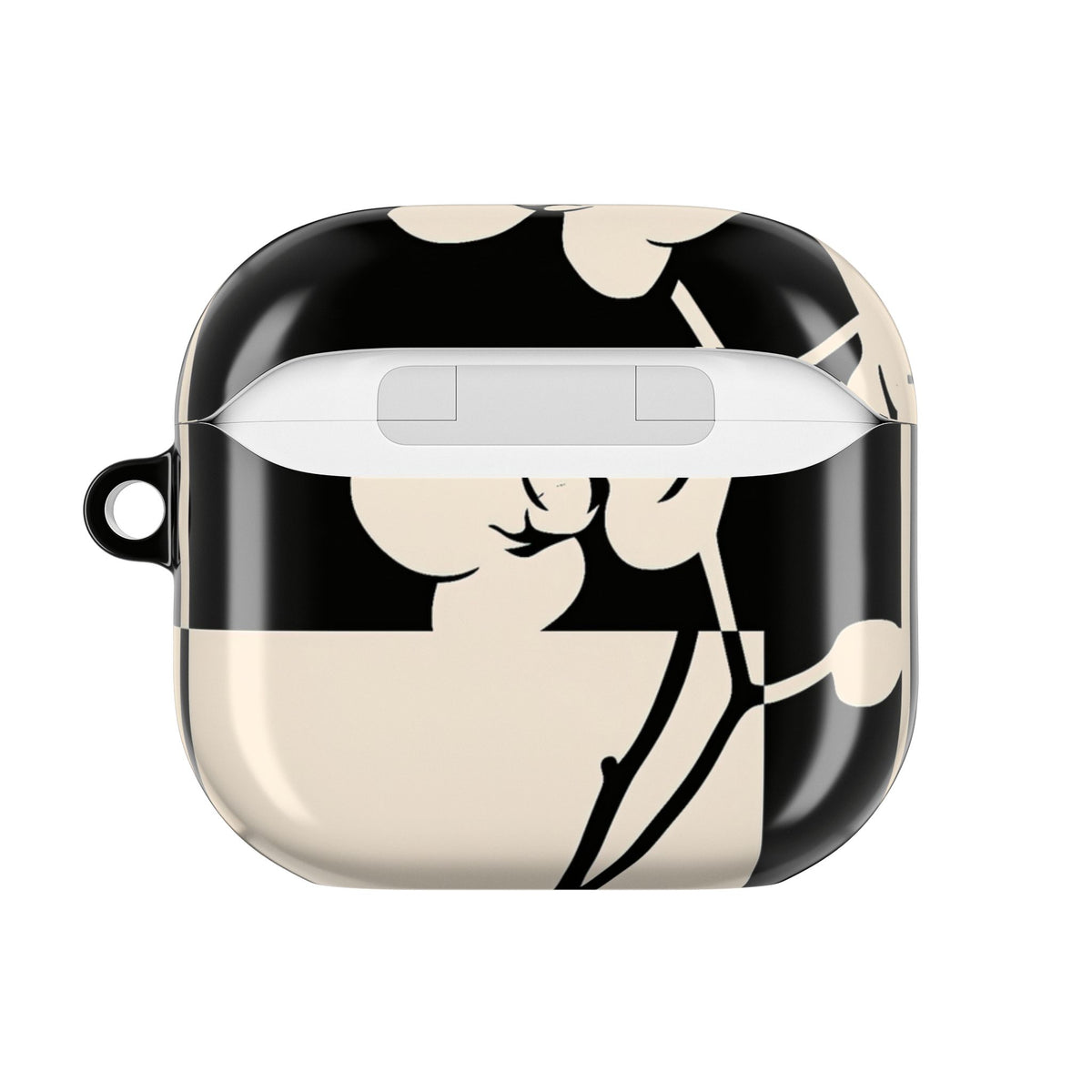Geometric Orchid Bloom · Hard Case for AirPods & AirPods Pro · Black