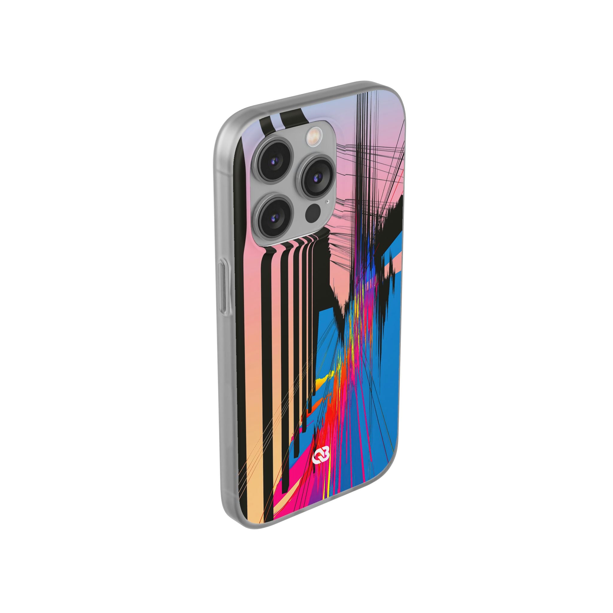 Blue Lite Phone Case for iPhone - Fractured Data Skyline