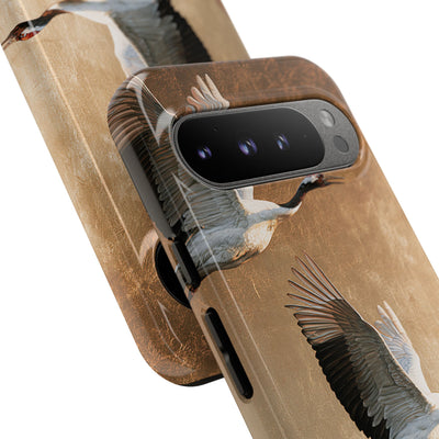 Golden Crane Flight · Tough Phone Case for Pixel ·  Gold