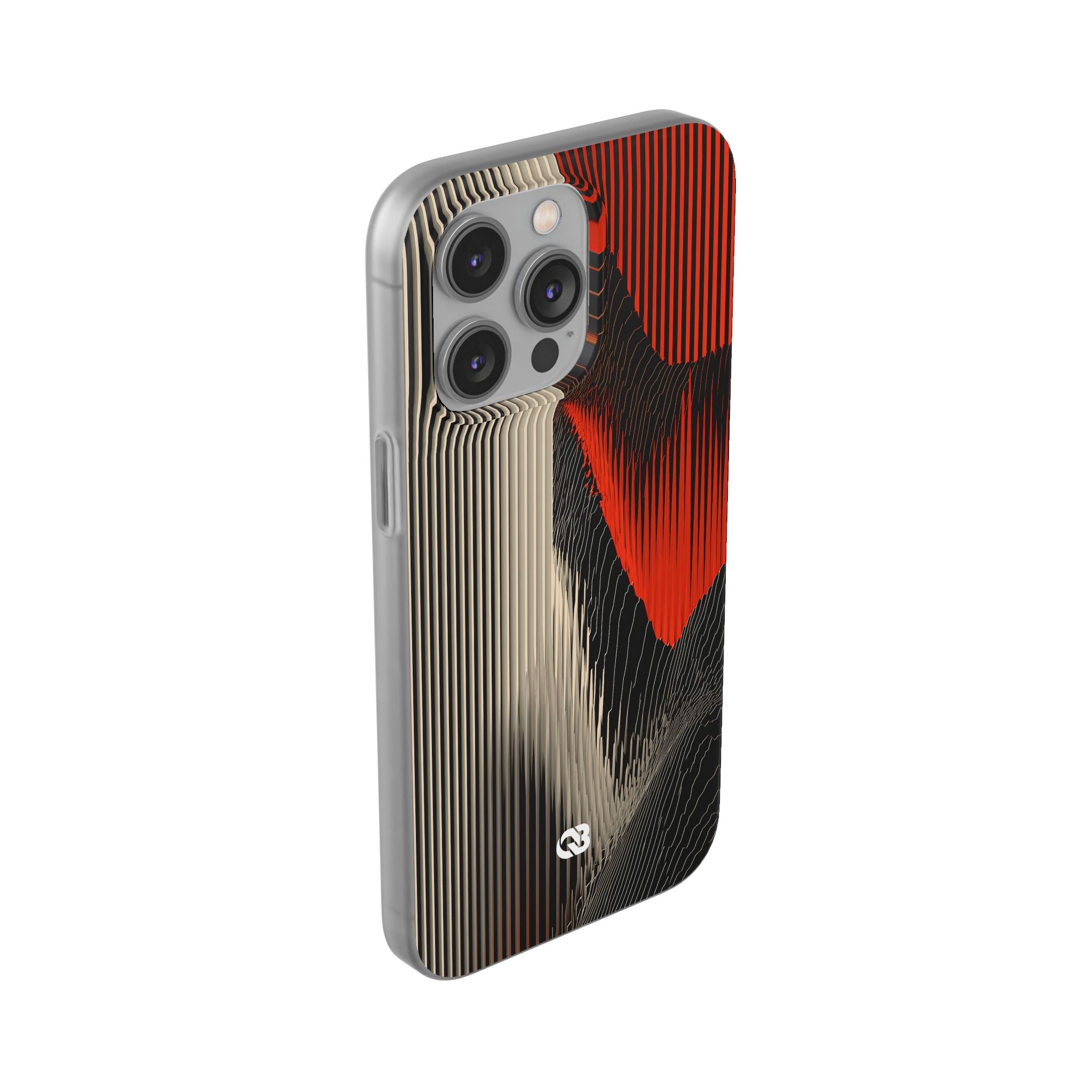 Red Lite Phone Case for iPhone - Crimson Pulse Topo