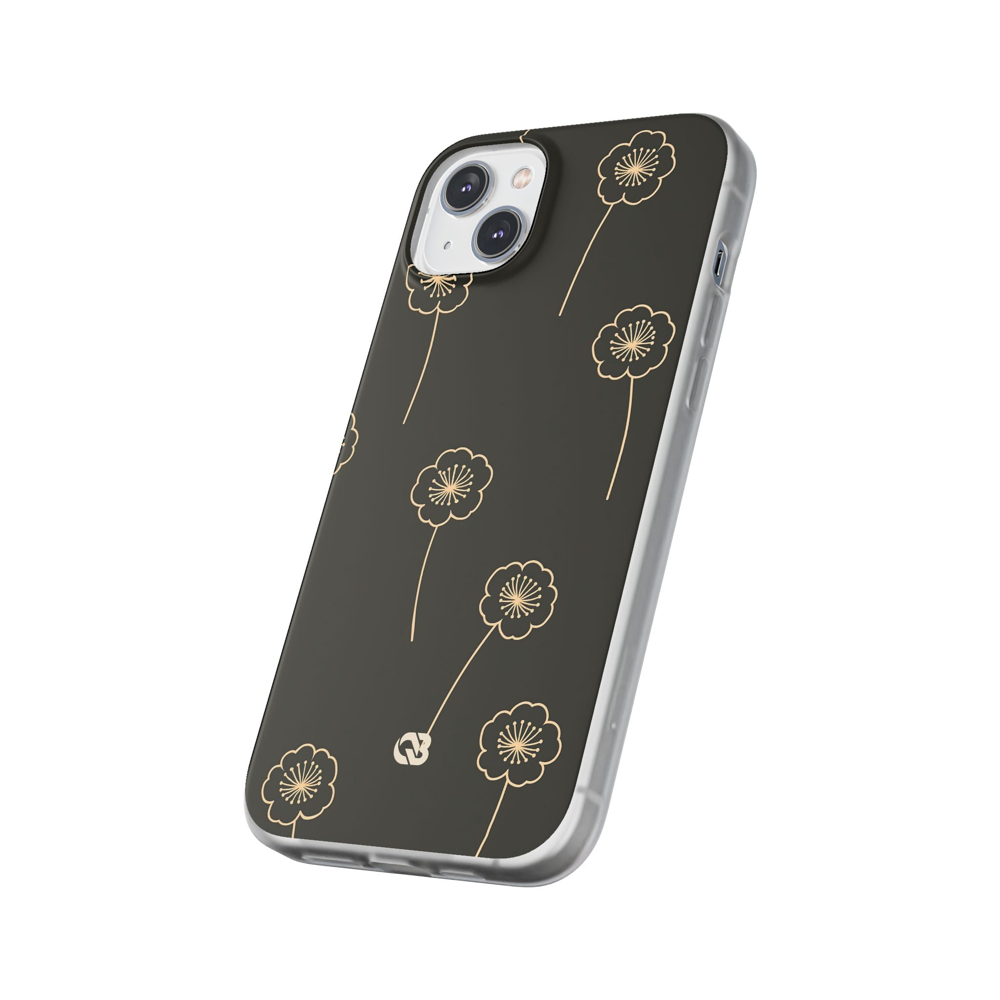 Black Lite Phone Case for iPhone - Obsidian Sand Petals