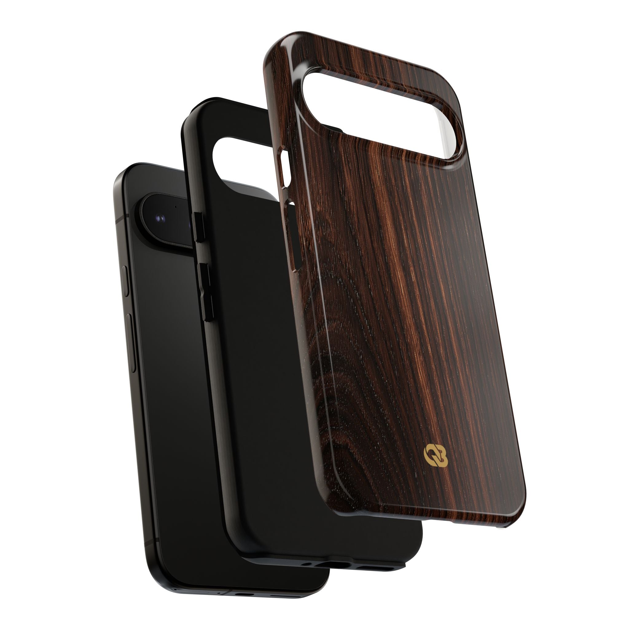 Brown Tough Phone Case for Google Pixel - Burnished Mahogany Grain