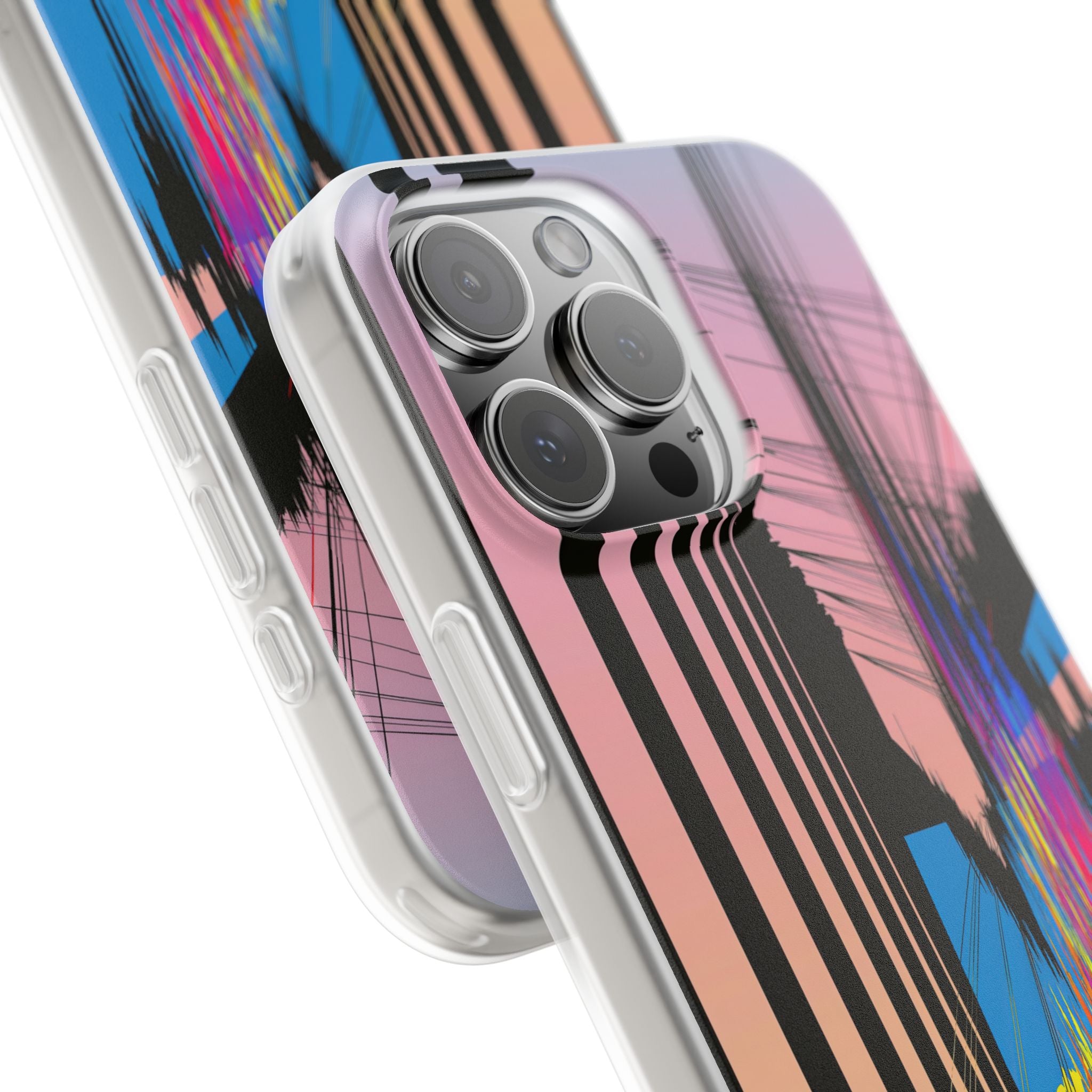 Blue Lite Phone Case for iPhone - Fractured Data Skyline