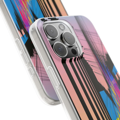 Blue Lite Phone Case for iPhone - Fractured Data Skyline