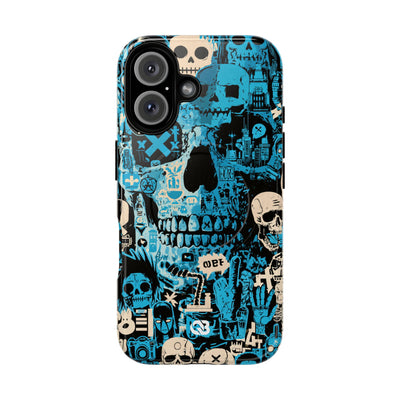 Electric Skull Graffiti · Tough 2.0 Magnetic Phone Case for iPhone · Blue