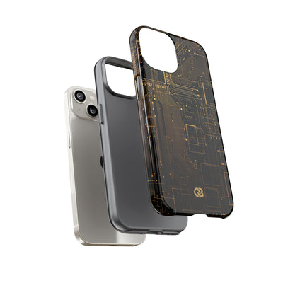 Gold Tough Phone Case for iPhone - Amber Core Mainframe