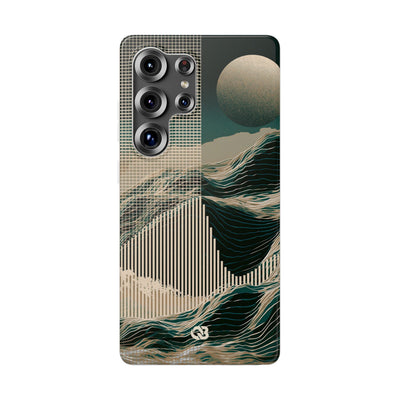 Green Lite Phone Case for Samsung - Lunar Moss Topography