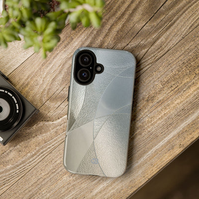 Silver Tough Phone Case for iPhone - Frosted Silver Mosaic