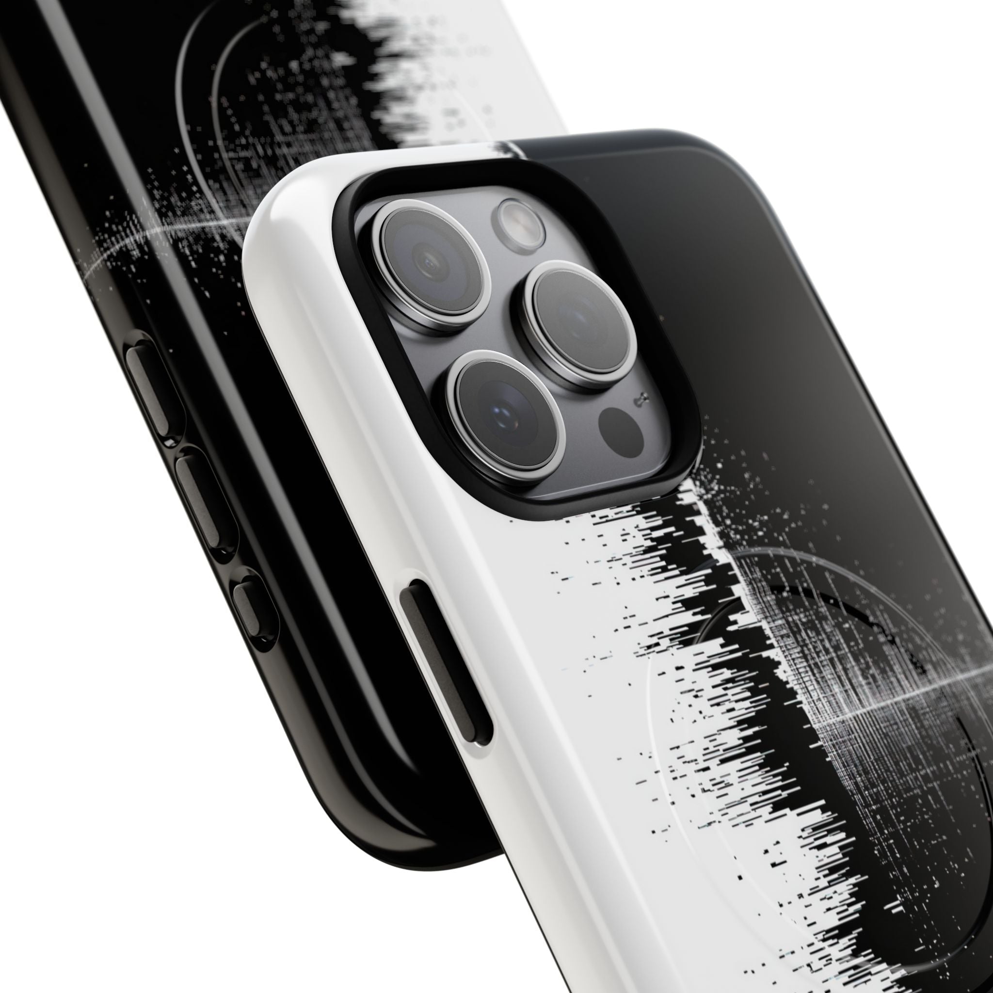 Black Tough 2.0 Magsafe Phone Case for iPhone - Static Signal Split