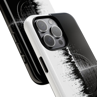 Black Tough 2.0 Magsafe Phone Case for iPhone - Static Signal Split