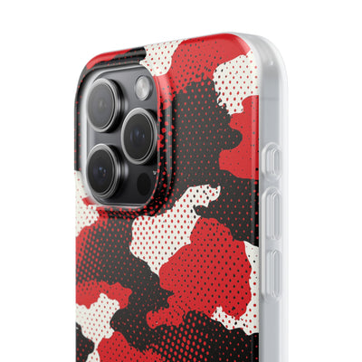 Crimson Halftone Camo · Lite Phone Case for iPhone ·  Red