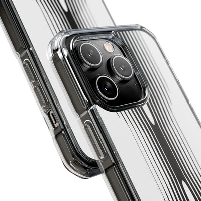 White Impact MagSafe Phone Case for iPhone - Kinetic Mono Distortion