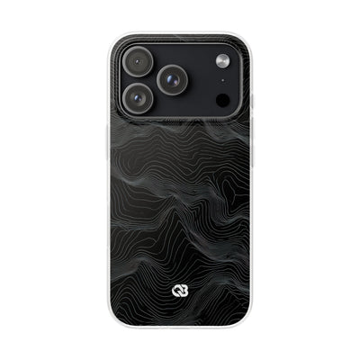 Black Lite Phone Case for iPhone - Obsidian Topo Wireframe