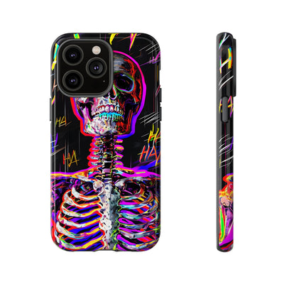 Neon Glitch Skeleton · Tough Handyhülle für iPhone