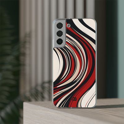 Crimson Flow Waves · Soft Phone Case for Samsung