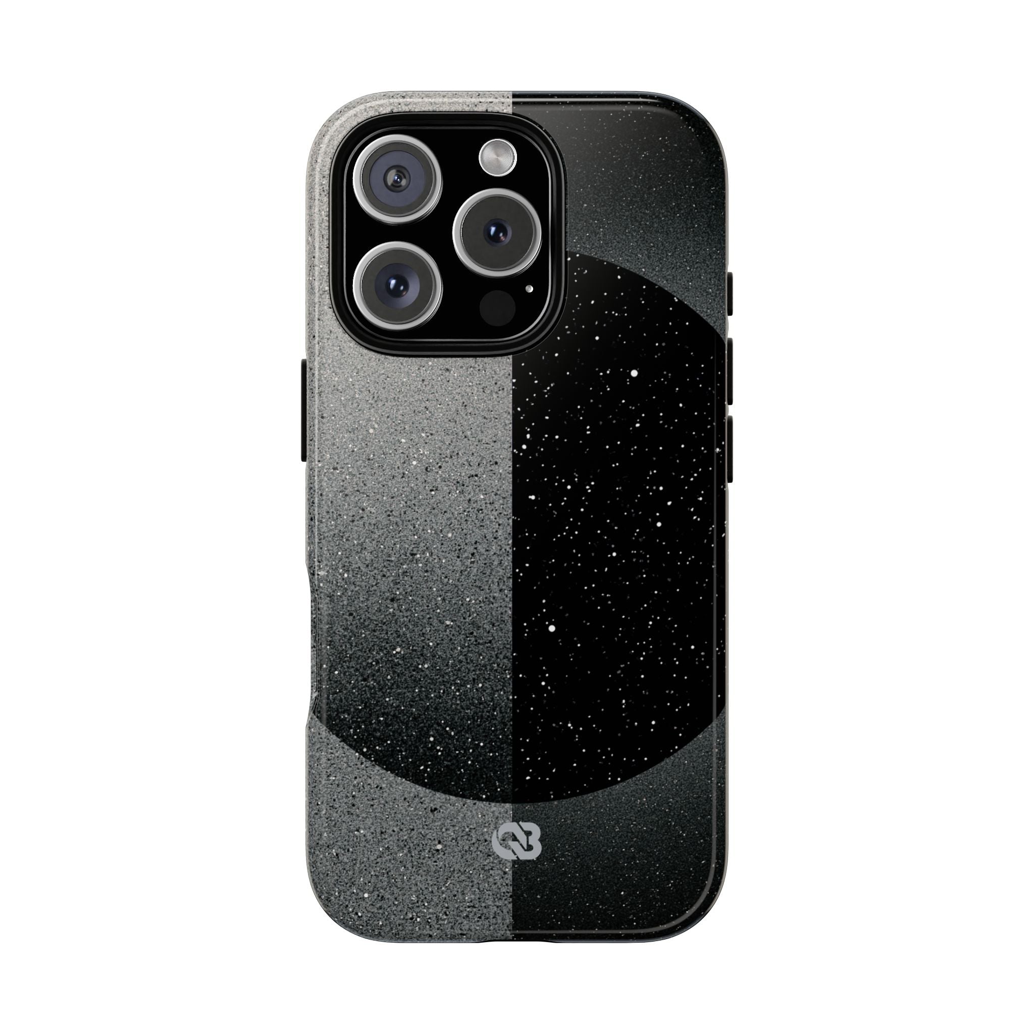 Black Tough Phone Case for iPhone - Lunar Static Orbit