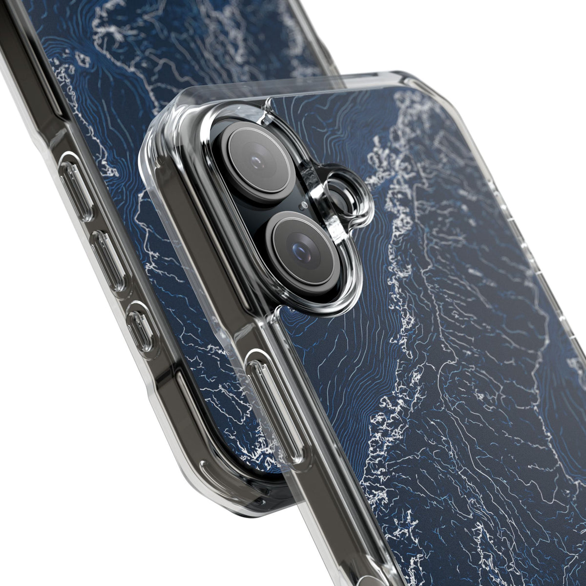 Nordic Contour Chart · Clear Impact Magnetic Phone Case for iPhone · Blue