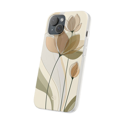 Beige Lite Phone Case for iPhone - Muted Ochre Petals