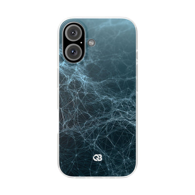 Teal Lite Phone Case for iPhone - Arctic Neural Mesh