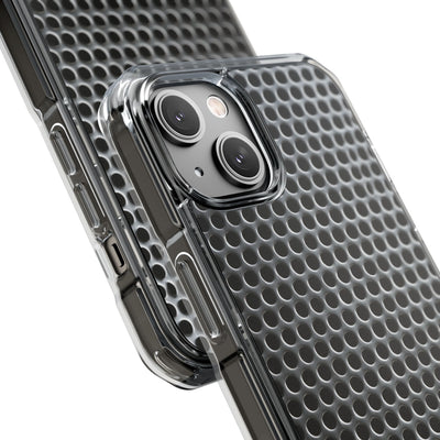 Silver Impact MagSafe Phone Case for iPhone - Brutalist Steel Mesh
