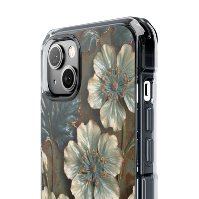 Gilded Blossom Reverie · Clear Impact Magnetic Phone Case for iPhone · Teal