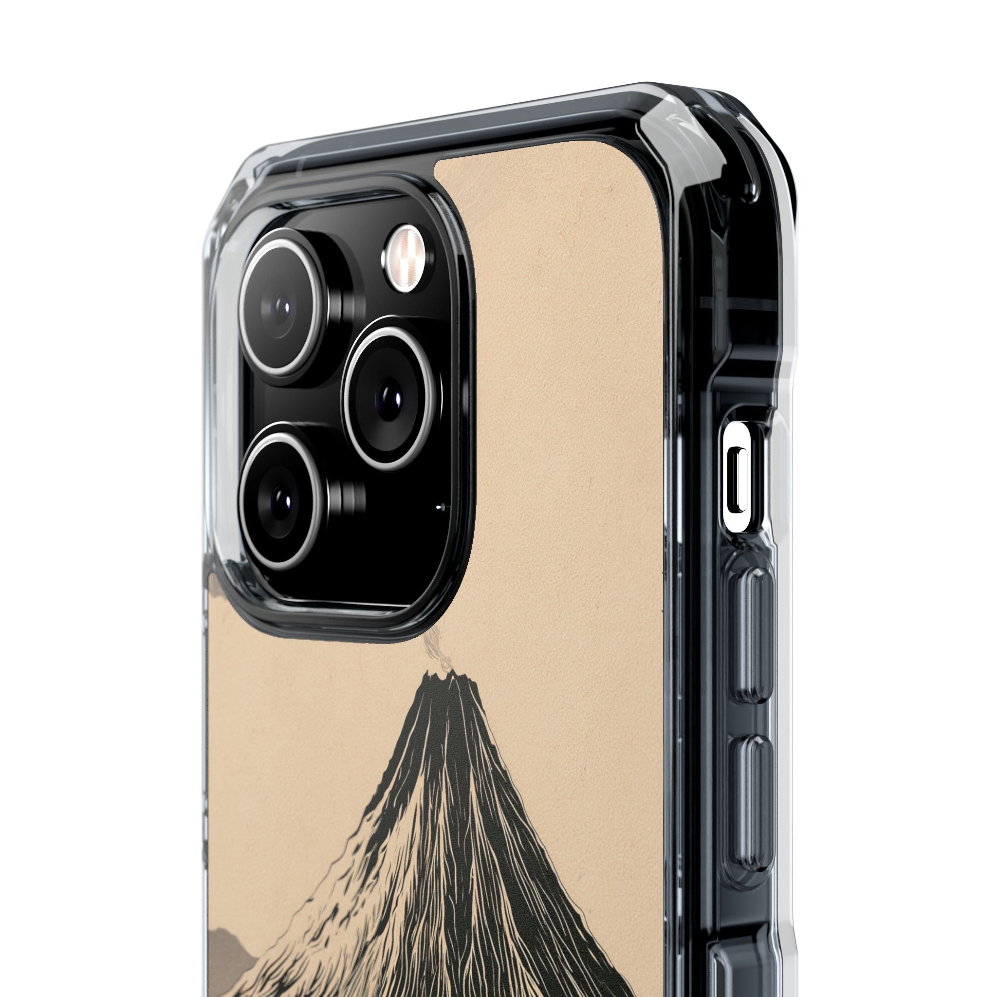 Beige Impact MagSafe Phone Case for iPhone - Obsidian Ink Summit