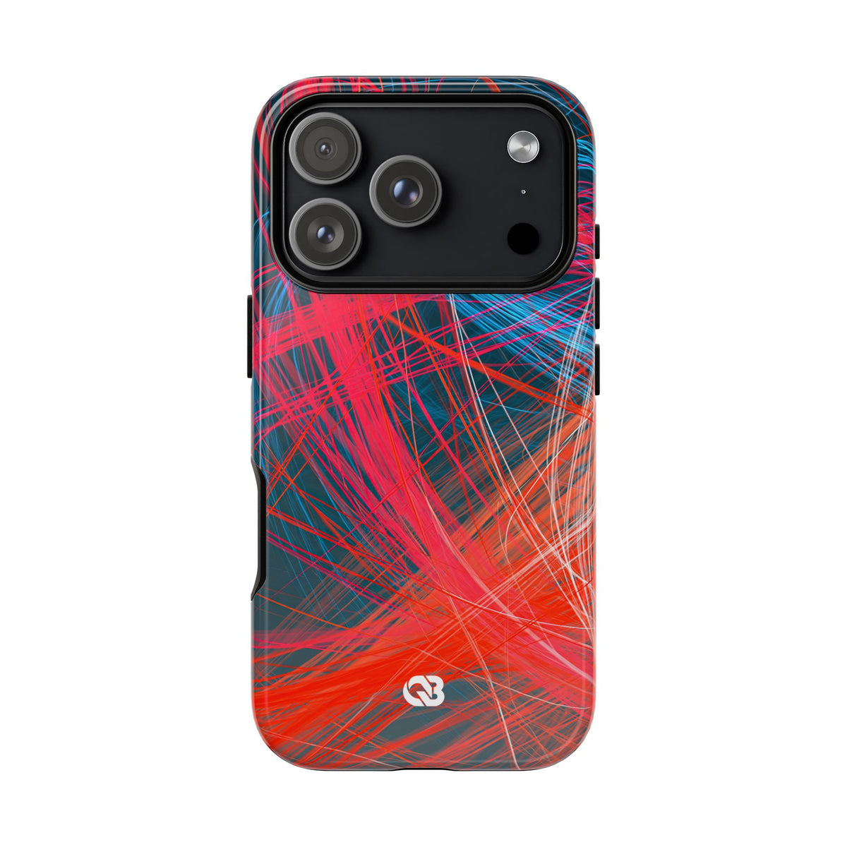 Neon Fiber Stream · Tough Phone Case for iPhone · Red