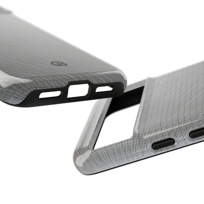 Grey Tough Phone Case for Google Pixel - Chrome Mesh Warp