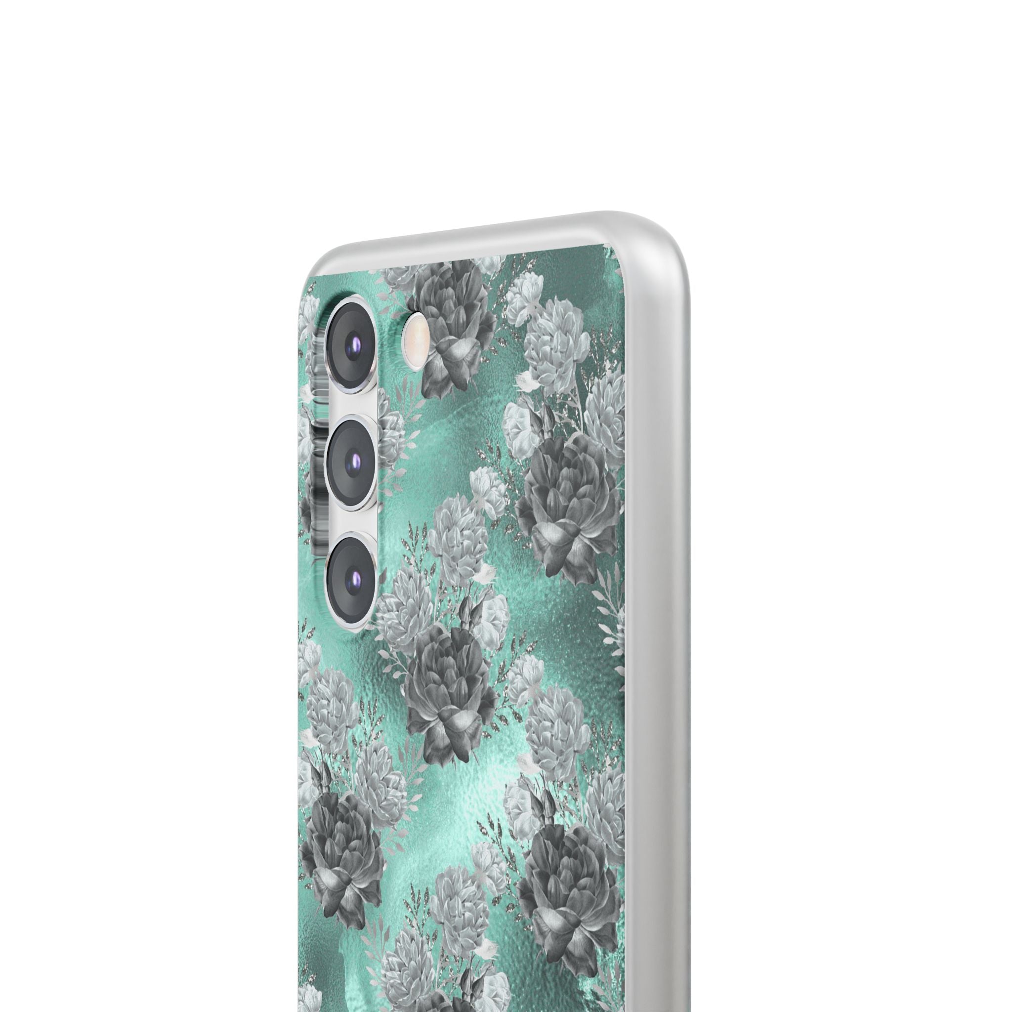 Frost Mint Floral · Soft Handyhülle für Samsung