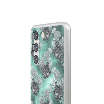 Frost Mint Floral · Soft Handyhülle für Samsung